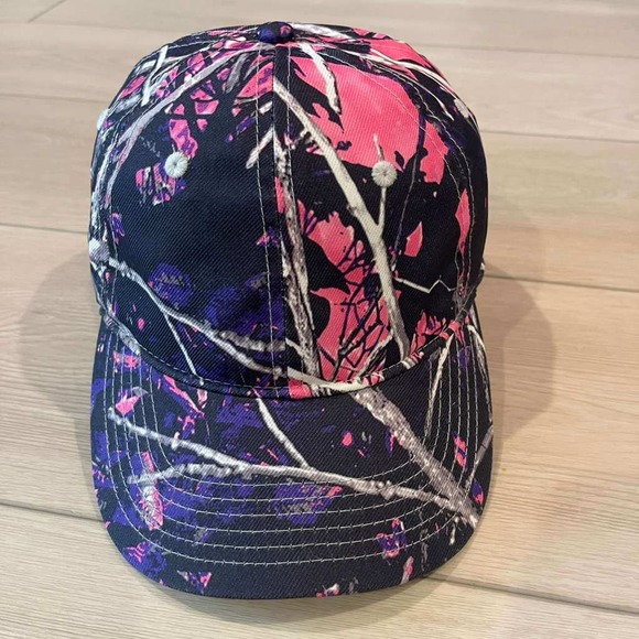 Muddy Girl Camouflage Pink Purple Black Hat Baseball Cap Womens Adult - Picture 1 of 4